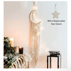 Elegant Cream Dreamcatcher with Star Charm
